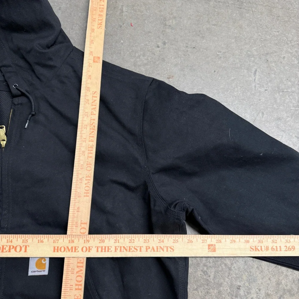 Carhartt Mens Black Loose Fit Duck Active Jacket Hooded Work Coat‎ OJ0131-M L